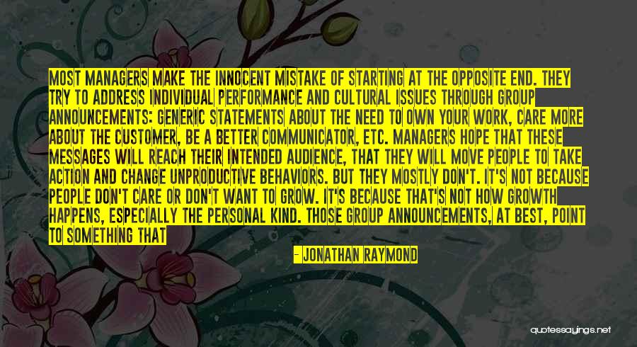 Individual Growth Quotes By Jonathan Raymond