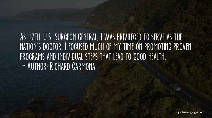 Individual Health Quotes By Richard Carmona