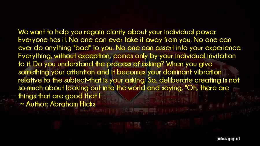 Individual Power Quotes By Abraham Hicks