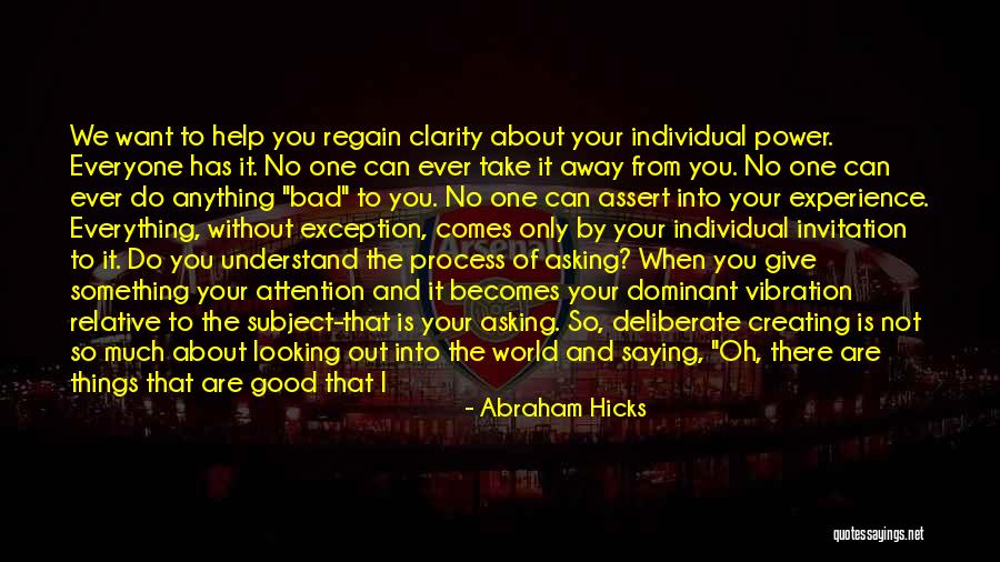 Individual Power Quotes By Abraham Hicks