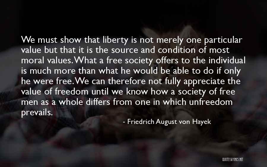 Individuality And Freedom Quotes By Friedrich August Von Hayek