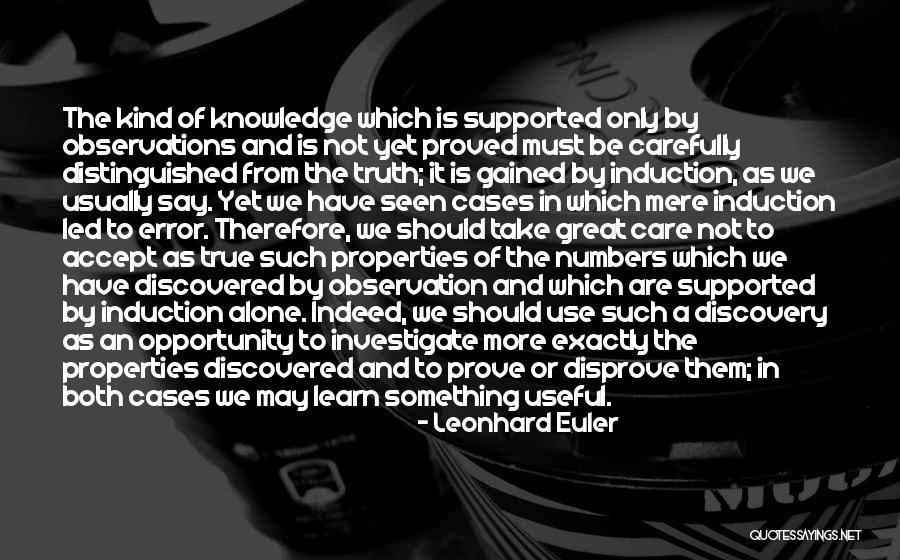 Induction Quotes By Leonhard Euler