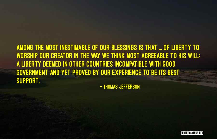 Inestimable Quotes By Thomas Jefferson