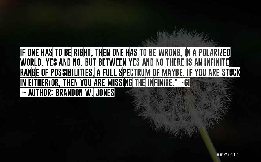 Infinite In Between Quotes By Brandon W. Jones