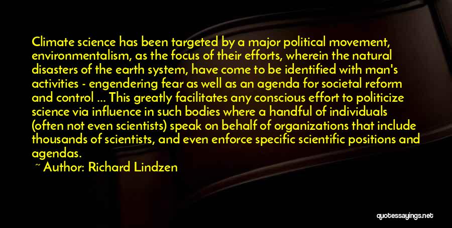 Influence Of Fear Quotes By Richard Lindzen