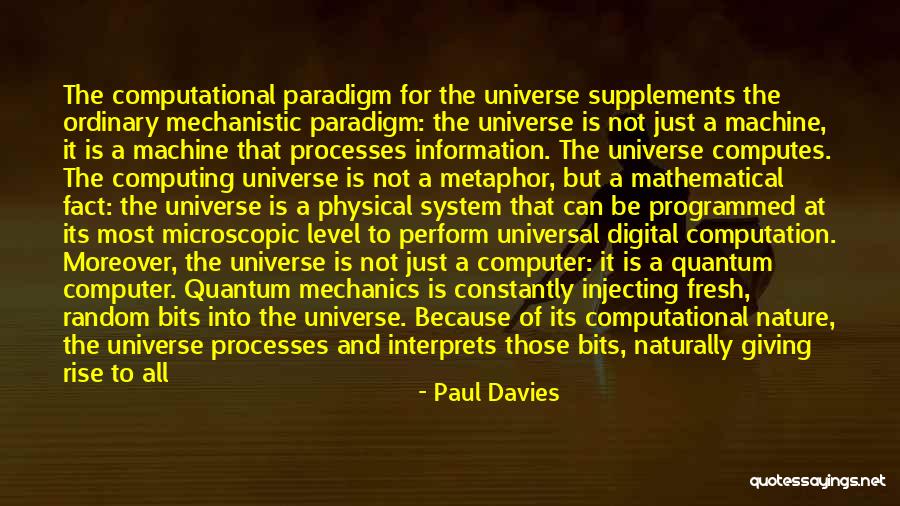 Information Of Computer Quotes By Paul Davies Information Of Computer Quotes By Paul Davies