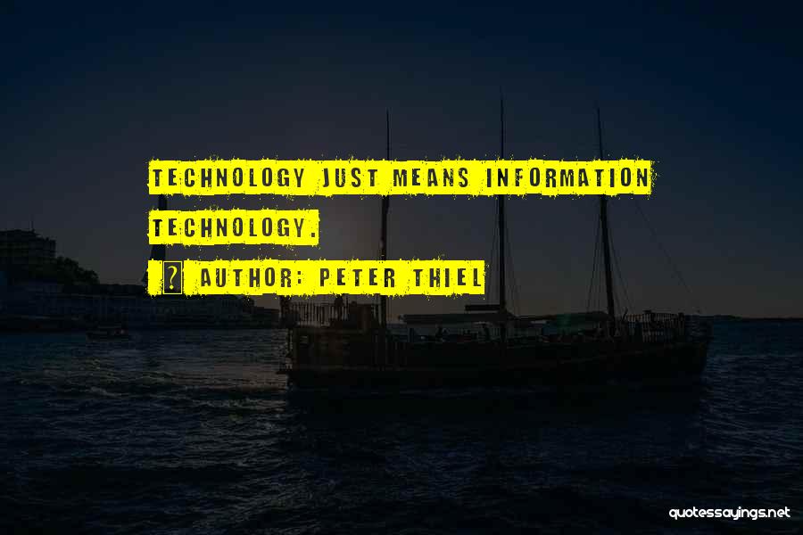 Information Technology Quotes By Peter Thiel