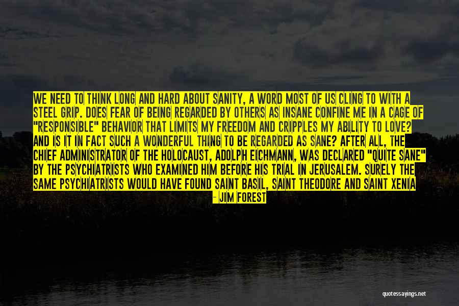 Insane And Sane Quotes By Jim Forest Insane And Sane Quotes By Jim Forest