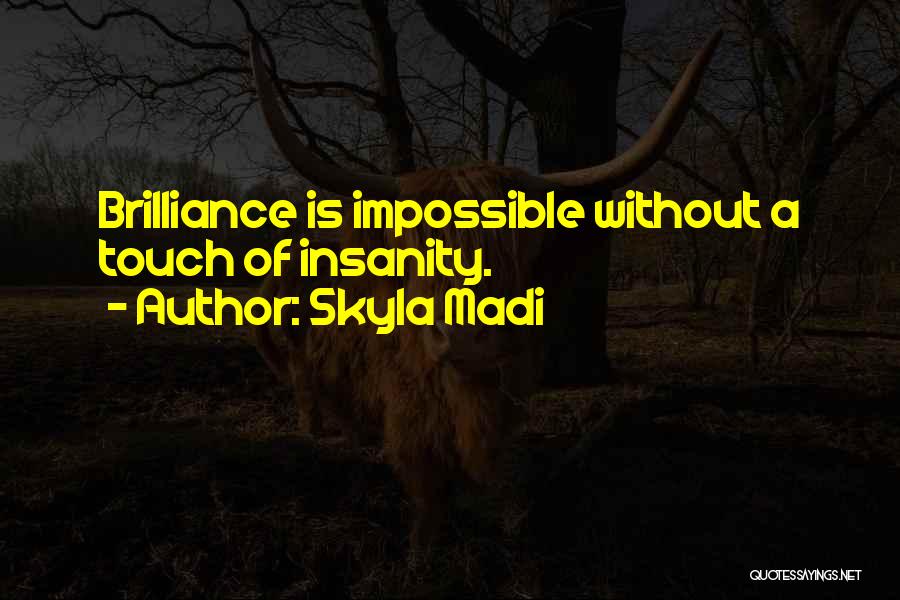 Insanity And Brilliance Quotes By Skyla Madi