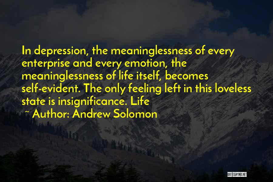Insignificance Of Life Quotes By Andrew Solomon