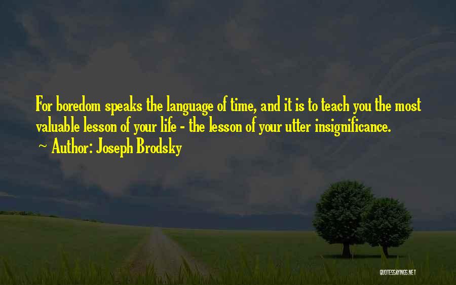 Insignificance Of Life Quotes By Joseph Brodsky