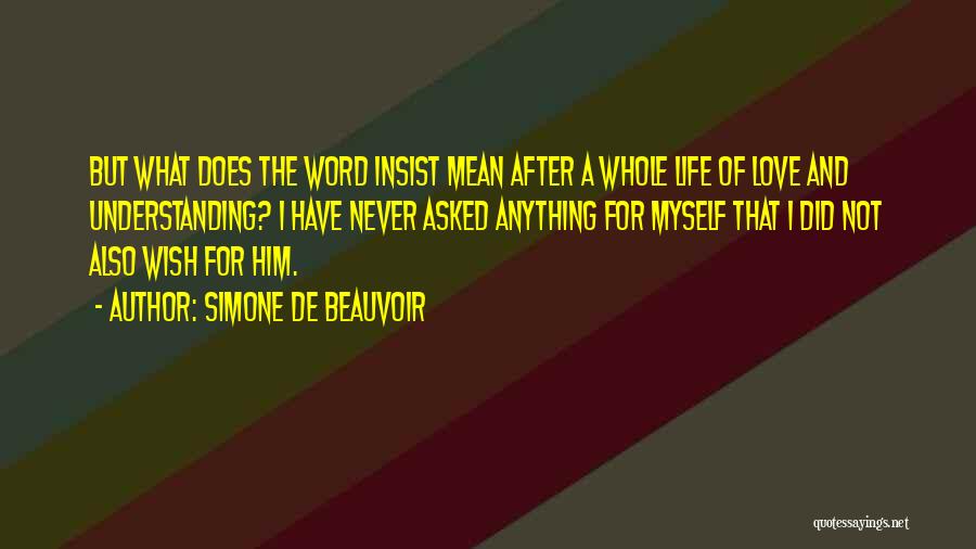 Insist Love Quotes By Simone De Beauvoir