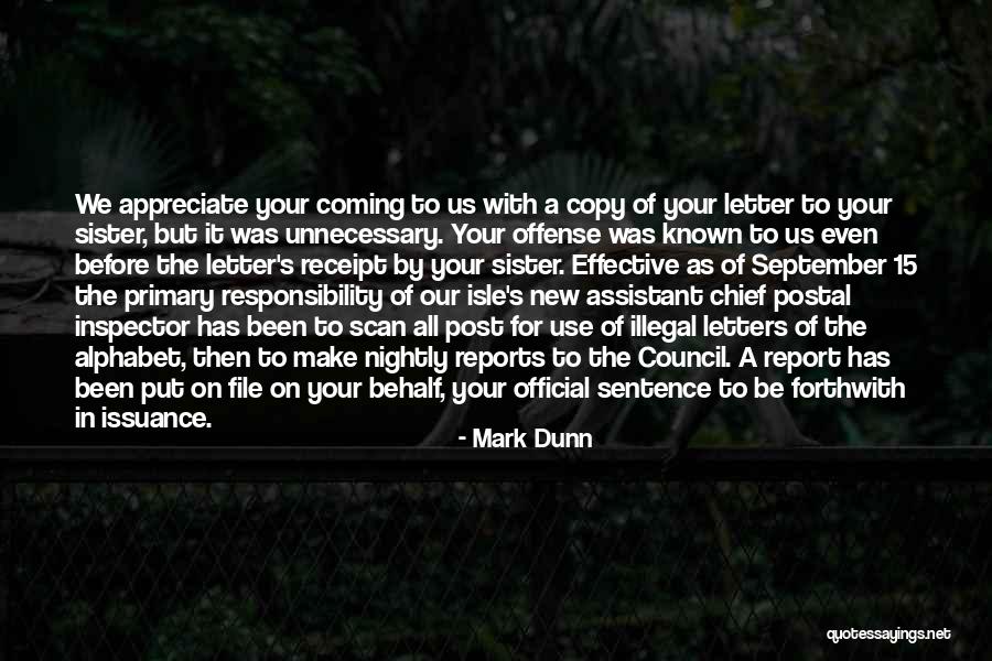 Inspector Quotes By Mark Dunn