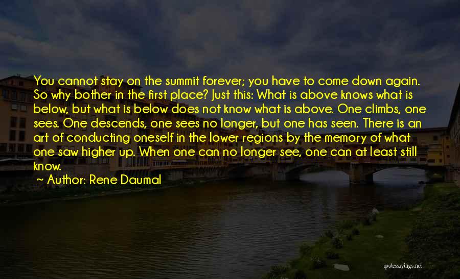 Inspirational In Memory Of Quotes By Rene Daumal