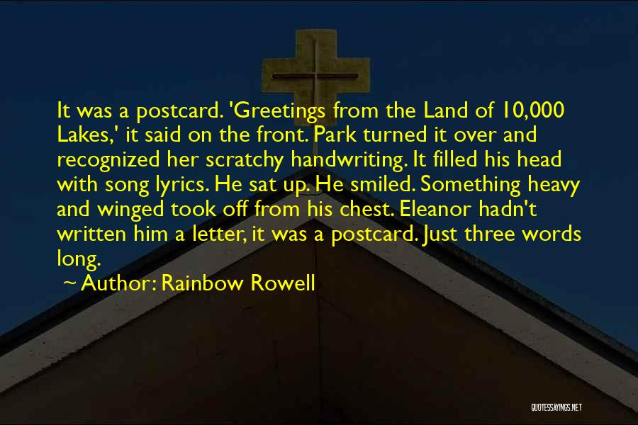 Inspirational Postcard Quotes By Rainbow Rowell