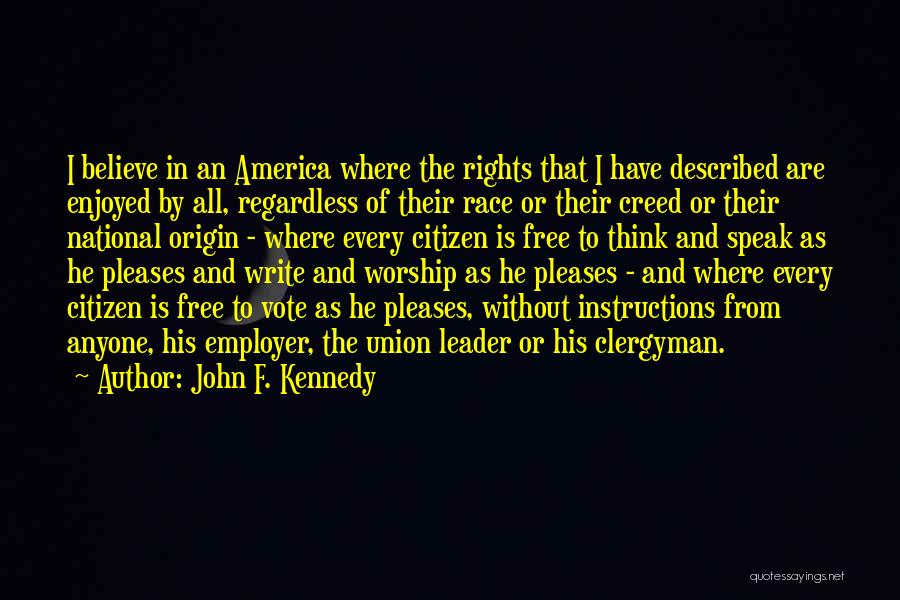 Inspirational Race Quotes By John F. Kennedy