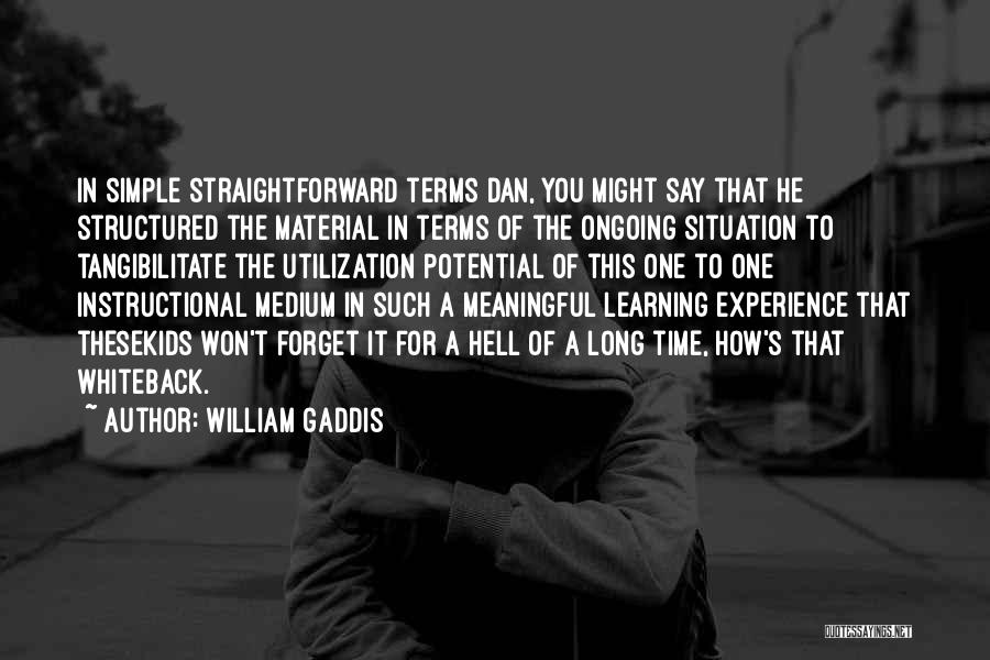 Instructional Quotes By William Gaddis