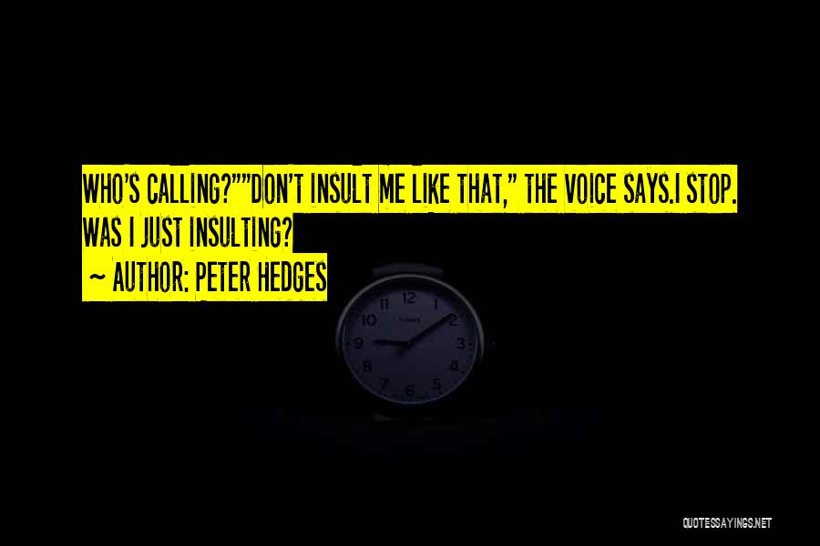 Insulting Quotes By Peter Hedges