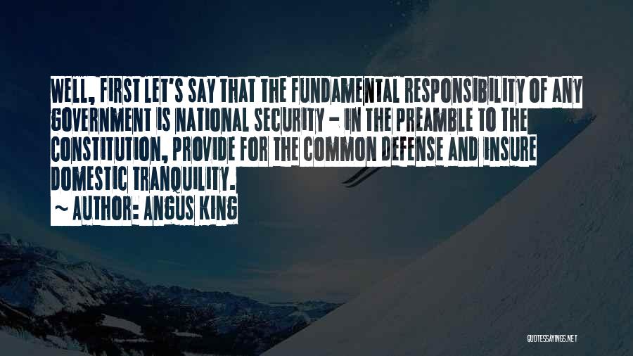 Insure Domestic Tranquility Quotes By Angus King