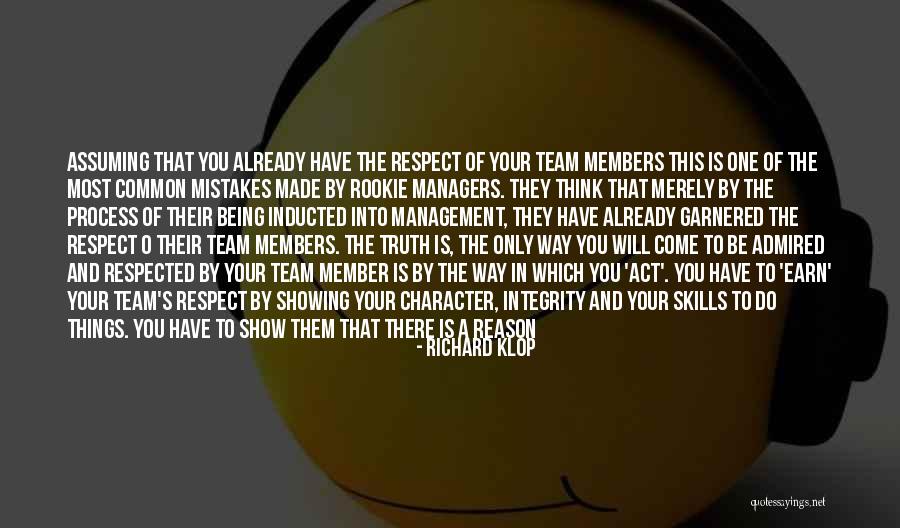 Integrity And Respect Quotes By Richard Klop Integrity And Respect Quotes By Richard Klop