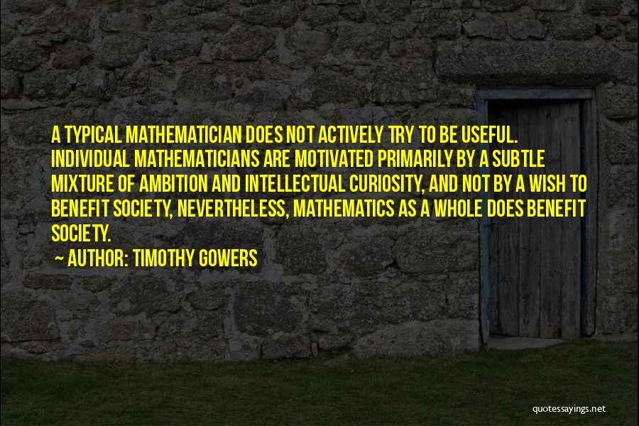 Intellectual Curiosity Quotes By Timothy Gowers