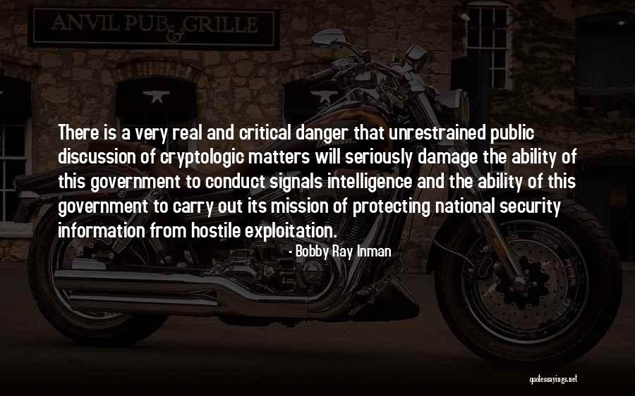 Intelligence And Security Quotes By Bobby Ray Inman