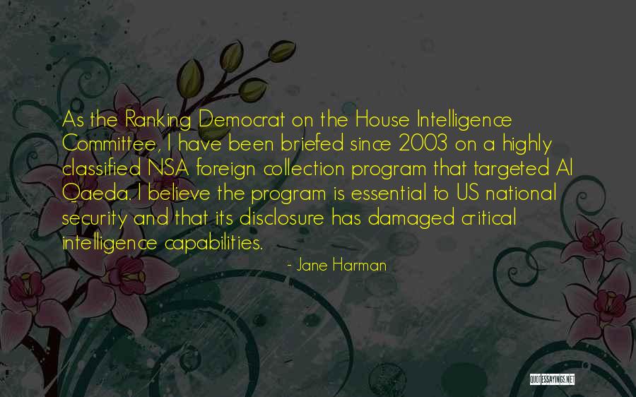 Intelligence And Security Quotes By Jane Harman