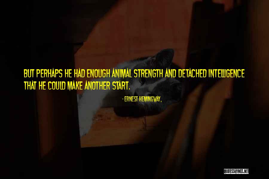 Intelligence Over Strength Quotes By Ernest Hemingway,