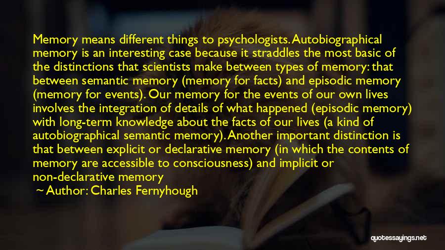 Interesting Facts And Quotes By Charles Fernyhough