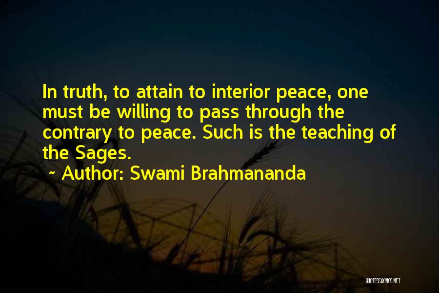 Interior Peace Quotes By Swami Brahmananda