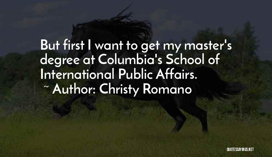 International Affairs Quotes By Christy Romano