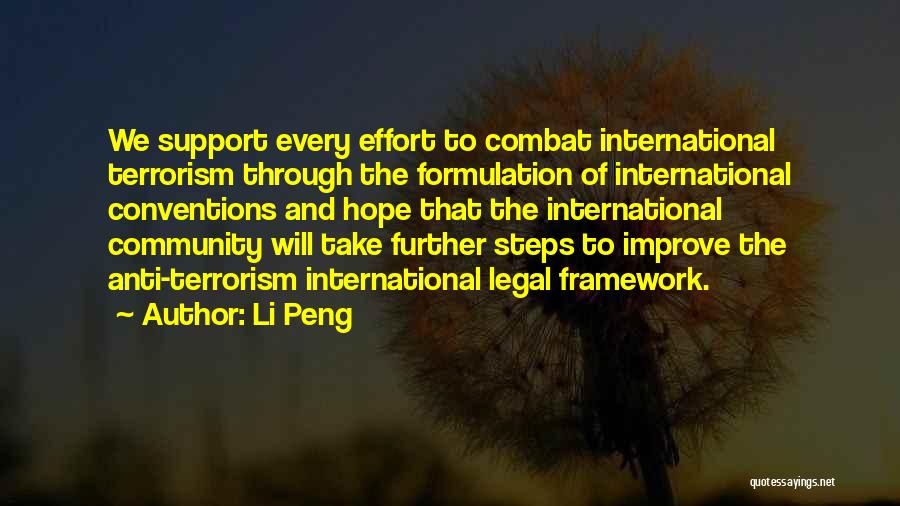 International Terrorism Quotes By Li Peng