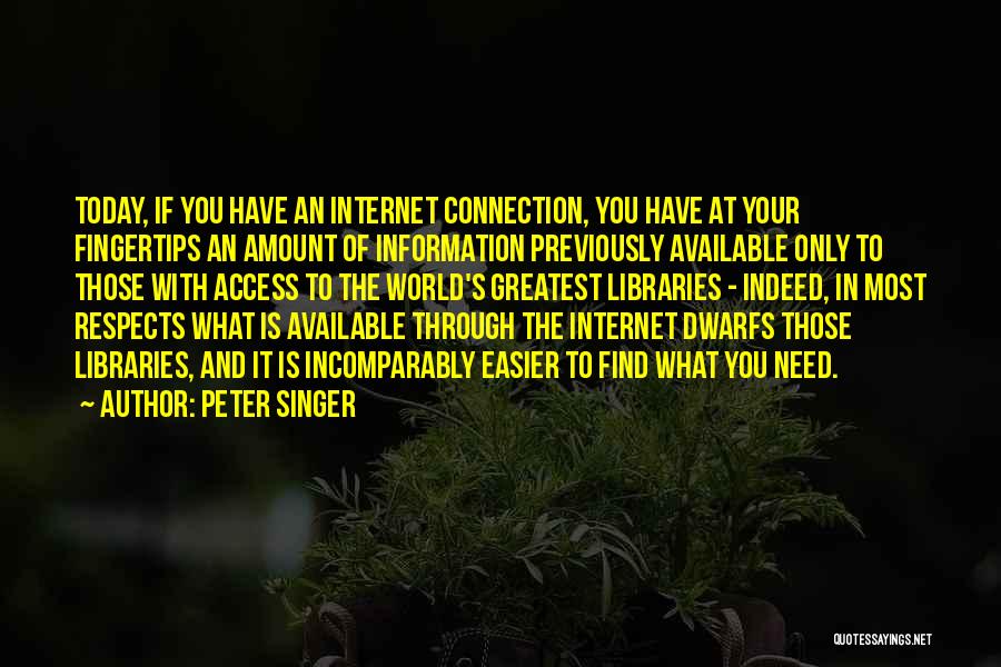 Internet Connection Quotes By Peter Singer