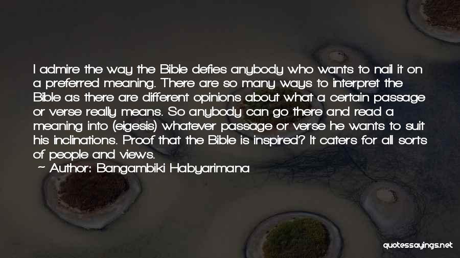 Interpretation Of The Bible Quotes By Bangambiki Habyarimana