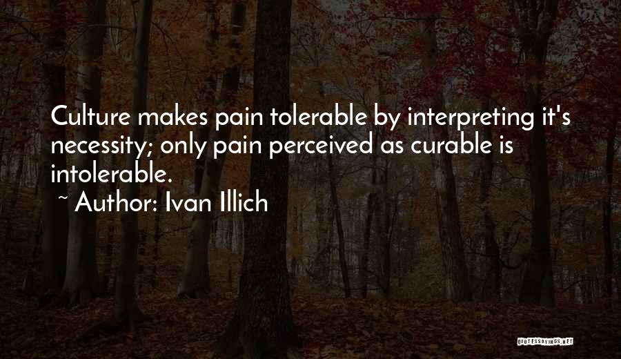 Intolerable Pain Quotes By Ivan Illich