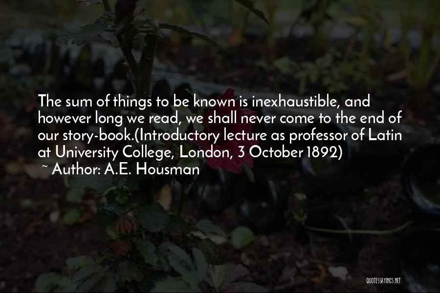 Introductory Quotes By A.E. Housman