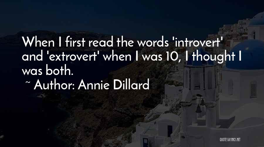 Introvert And Extrovert Quotes By Annie Dillard
