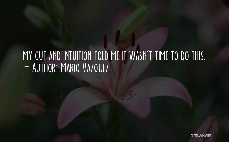 Intuition And Instinct Quotes By Mario Vazquez