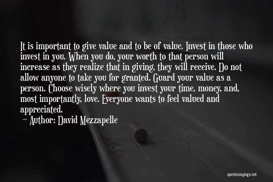 Invest Love Quotes By David Mezzapelle