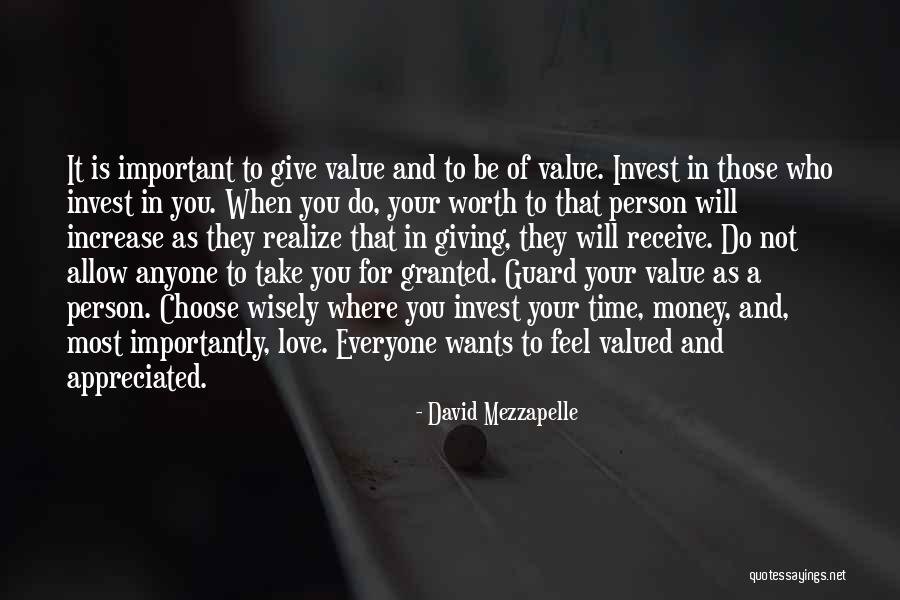 Invest Love Quotes By David Mezzapelle