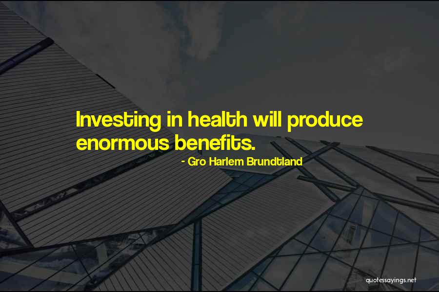 Investing In Your Health Quotes By Gro Harlem Brundtland Investing In Your Health Quotes By Gro Harlem Brundtland