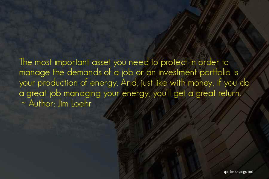 Investment Portfolio Quotes By Jim Loehr