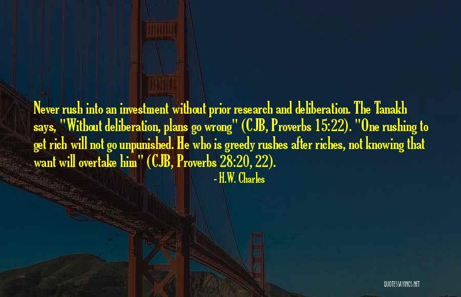 Investment Proverbs Quotes By H.W. Charles Investment Proverbs Quotes By H.W. Charles