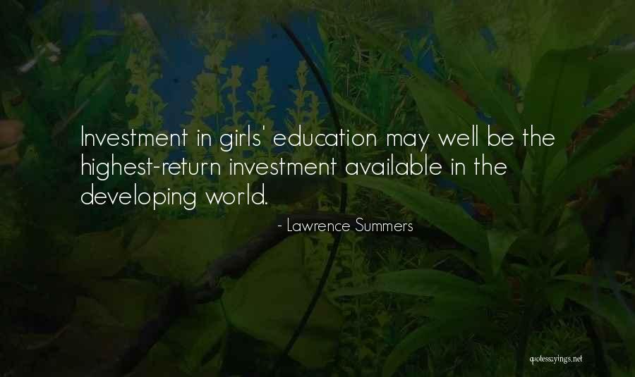 Investment Return Quotes By Lawrence Summers Investment Return Quotes By Lawrence Summers