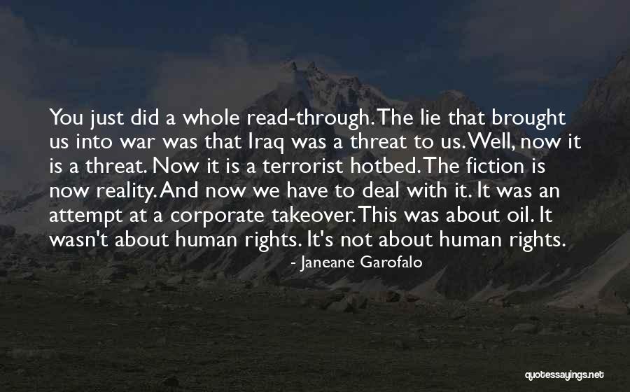 Iraq War Oil Quotes By Janeane Garofalo