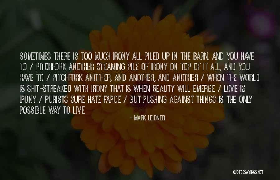 Irony And Love Quotes By Mark Leidner Irony And Love Quotes By Mark Leidner