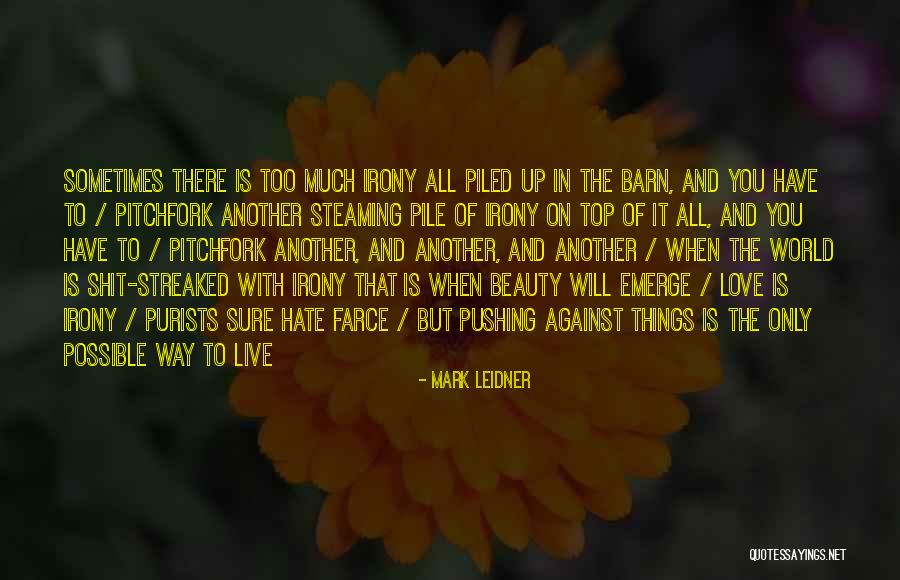 Irony Of Love Quotes By Mark Leidner Irony Of Love Quotes By Mark Leidner