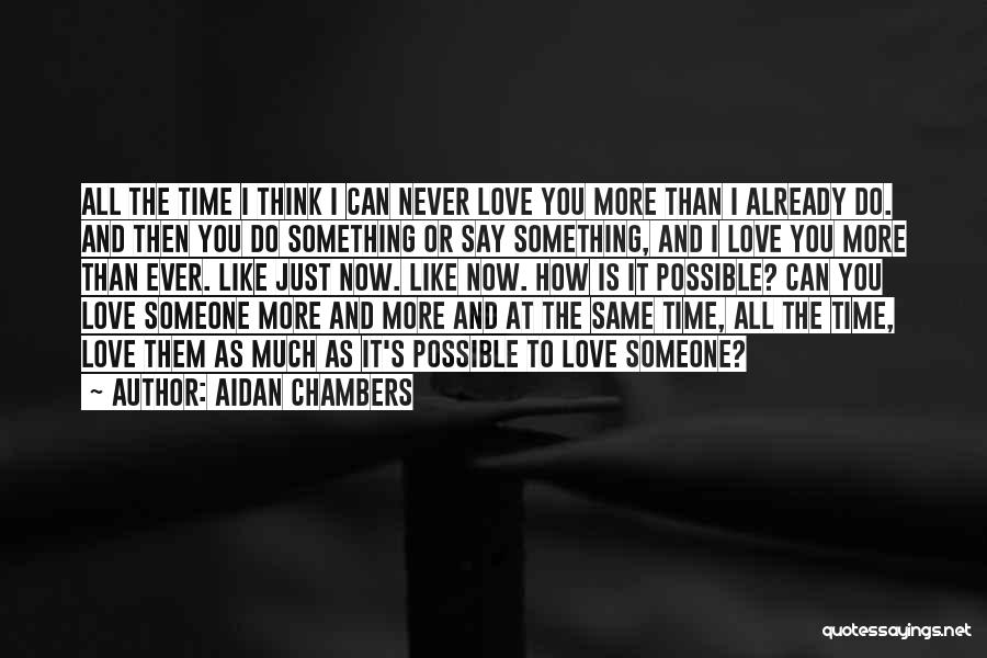 Is It Possible To Love Someone Quotes By Aidan Chambers