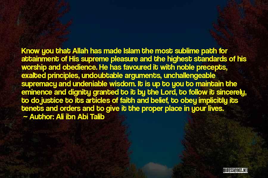 Islamic Faith Quotes By Ali Ibn Abi Talib