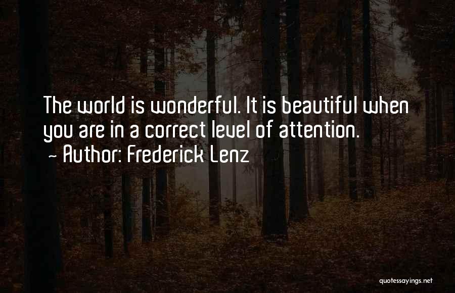 It A Wonderful World Quotes By Frederick Lenz